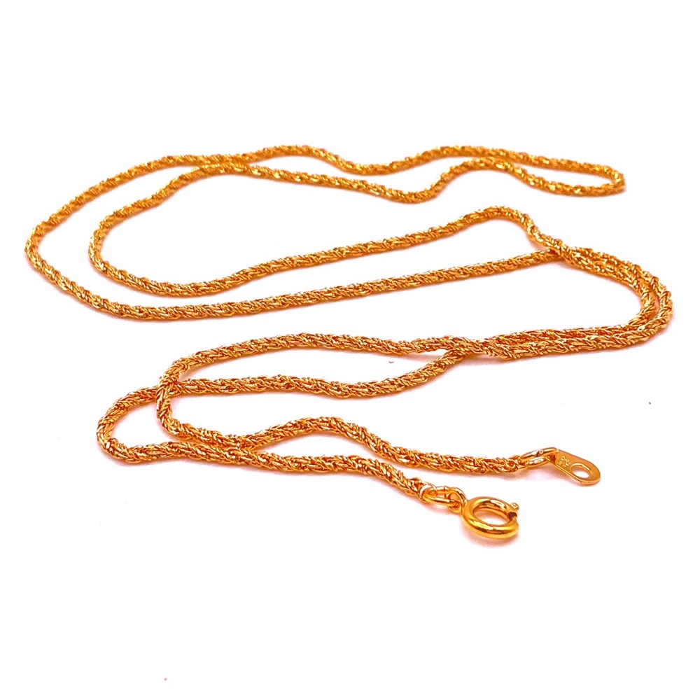 Vintage NAPIER Gold Tone Rope Chain Necklace 29”